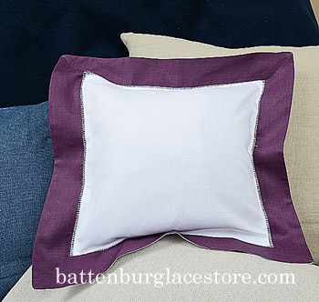 Pillow Sham Cover.26x26 Square.White with Apple Butter color.